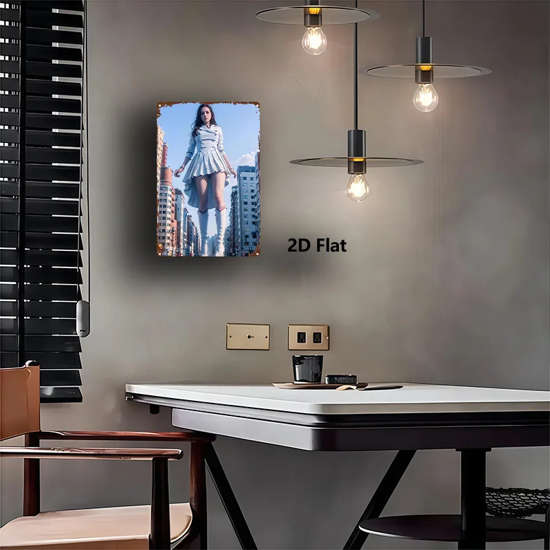 2D Flat, 1pc, Metal Sign, 
