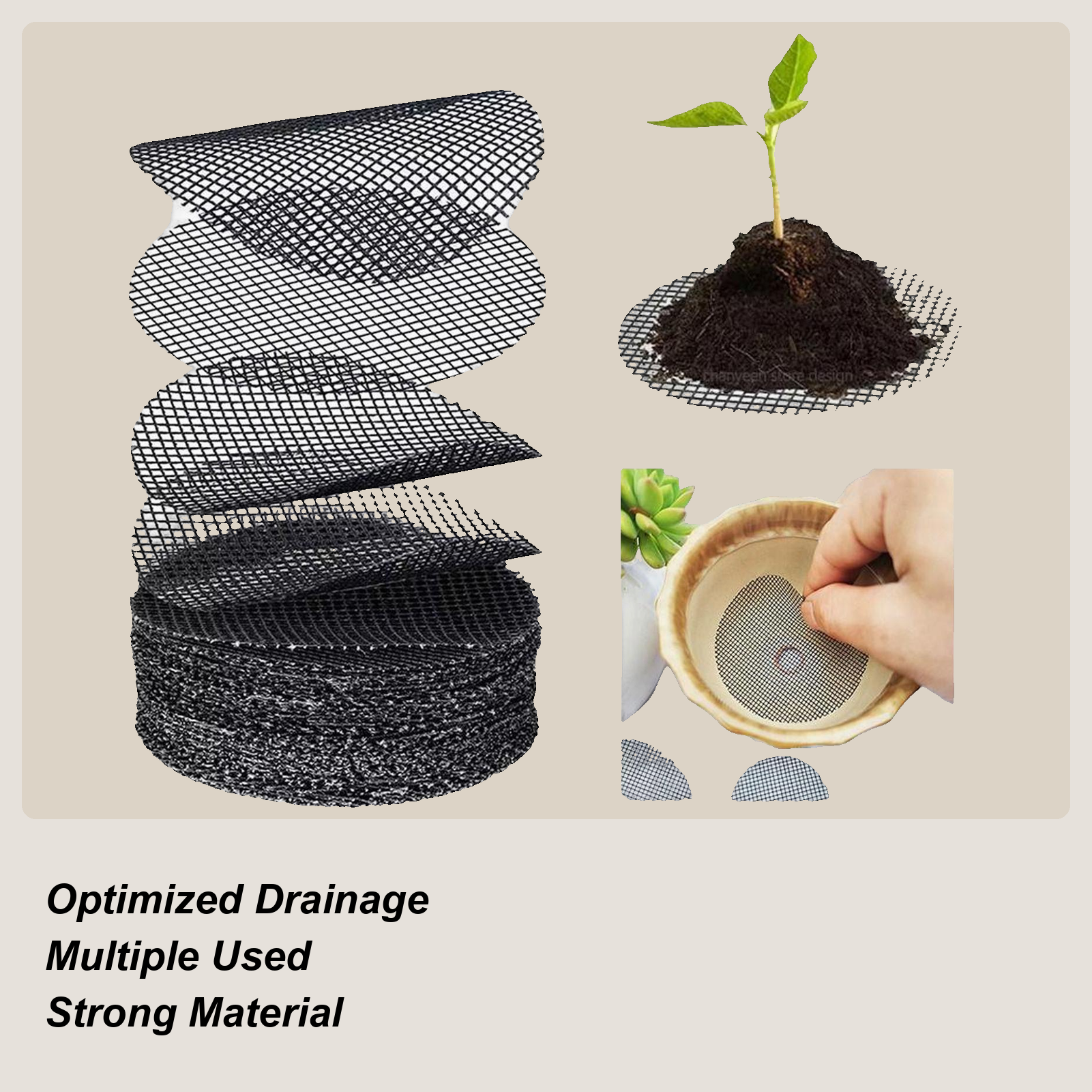 50-Piece Drainage Mesh Screen  - đánh giá và giá Net Pot 3 Inch