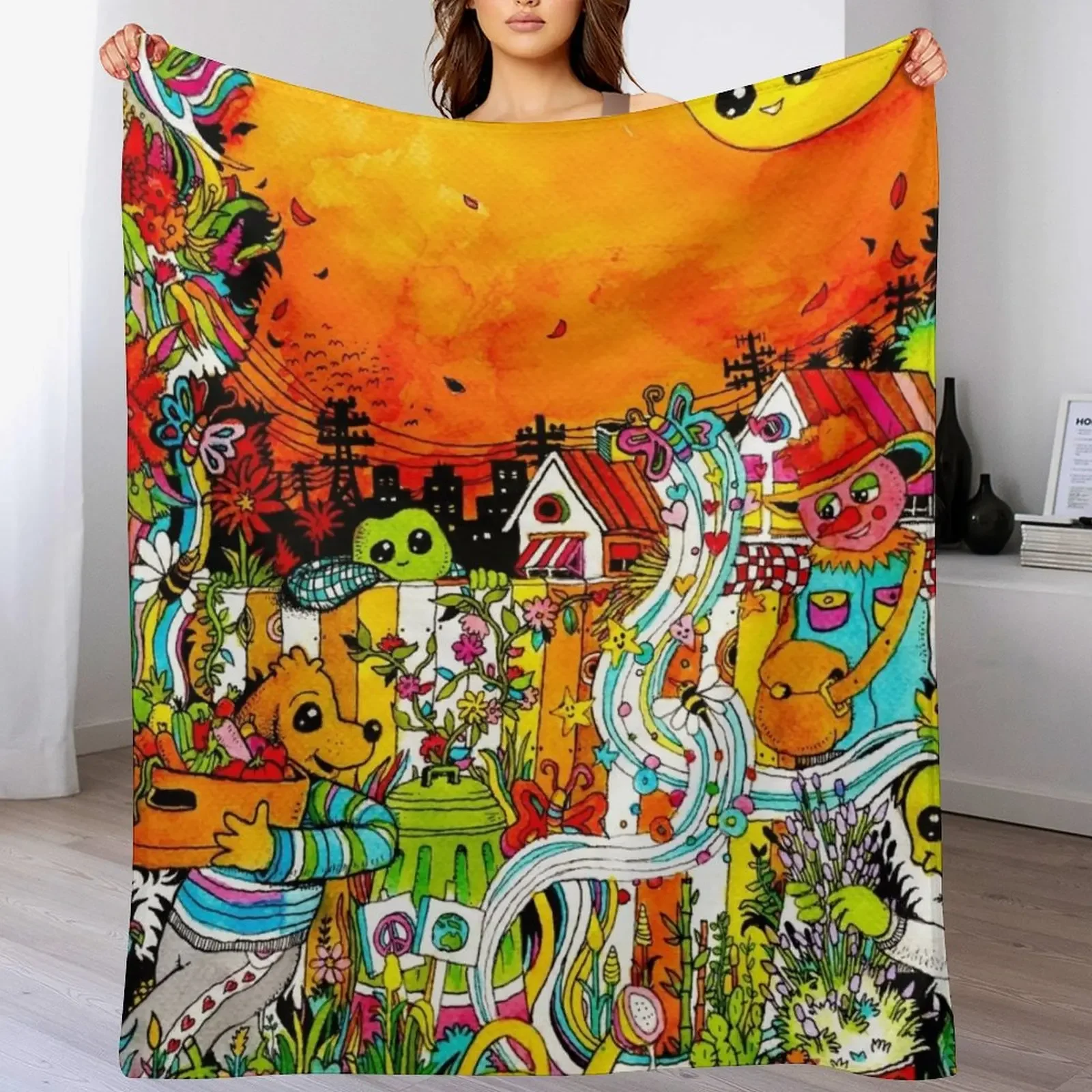 Urban Farm Time Throw Blanket  - đánh giá và giá Urban Farming Home