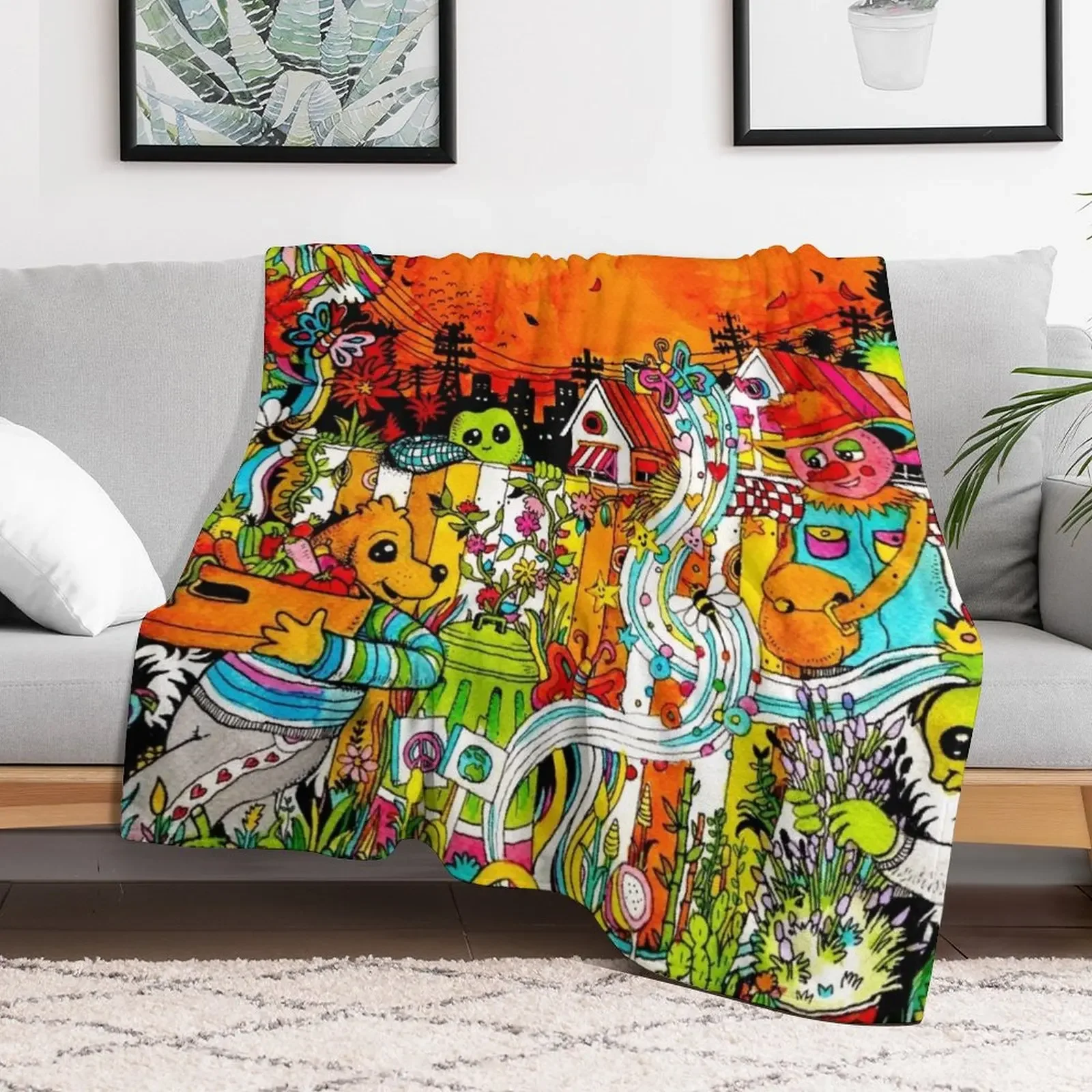 Urban Farm Time Throw Blanket  - đánh giá và giá Urban Farming Home